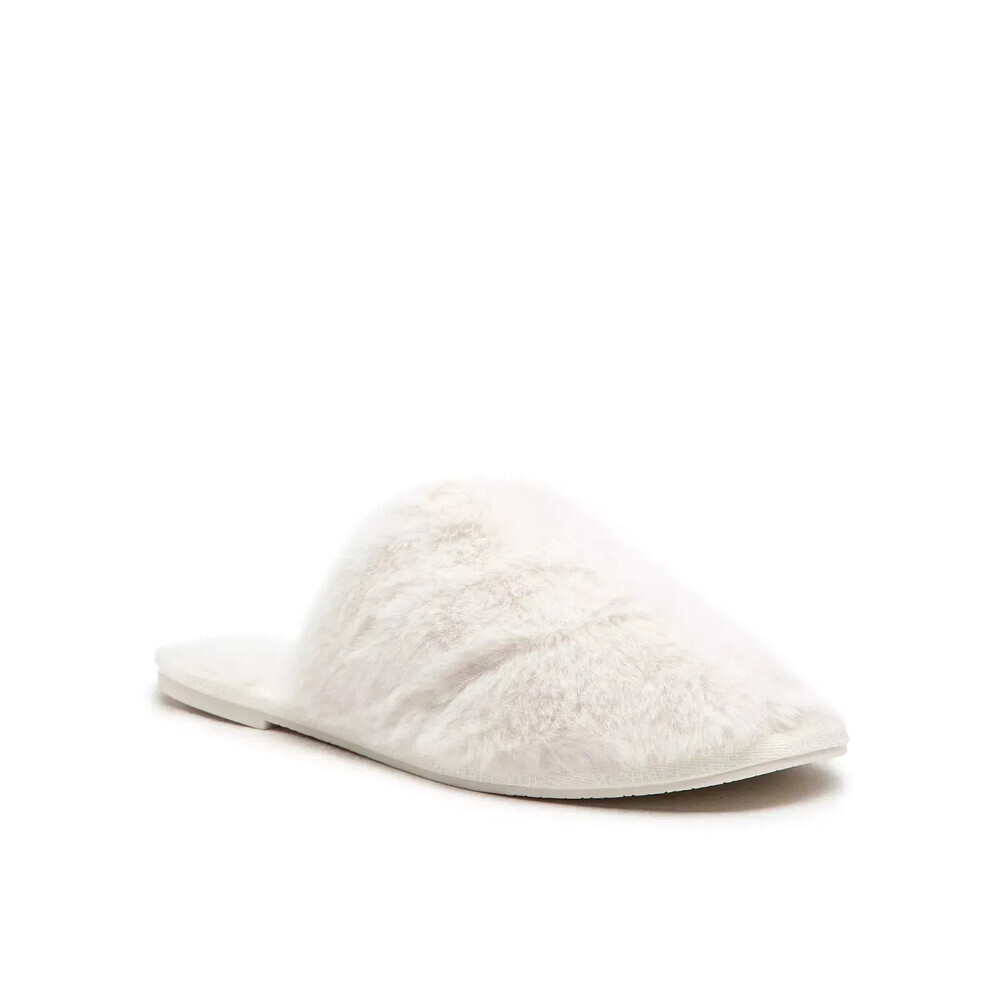 Michael Kors Frieda 40F2FRFA1D Women's 8 White Faux Fur Slip On Slipper JOBB1633